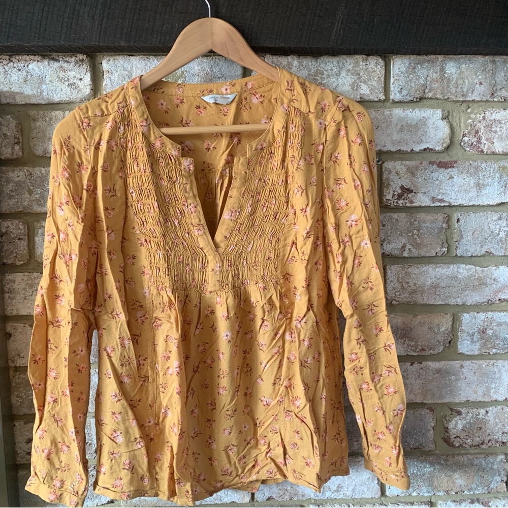 Lucky Brand | Goldenrod Floral Blouse | Small
